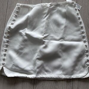 Zara White Mini Skirt with Button Detail
